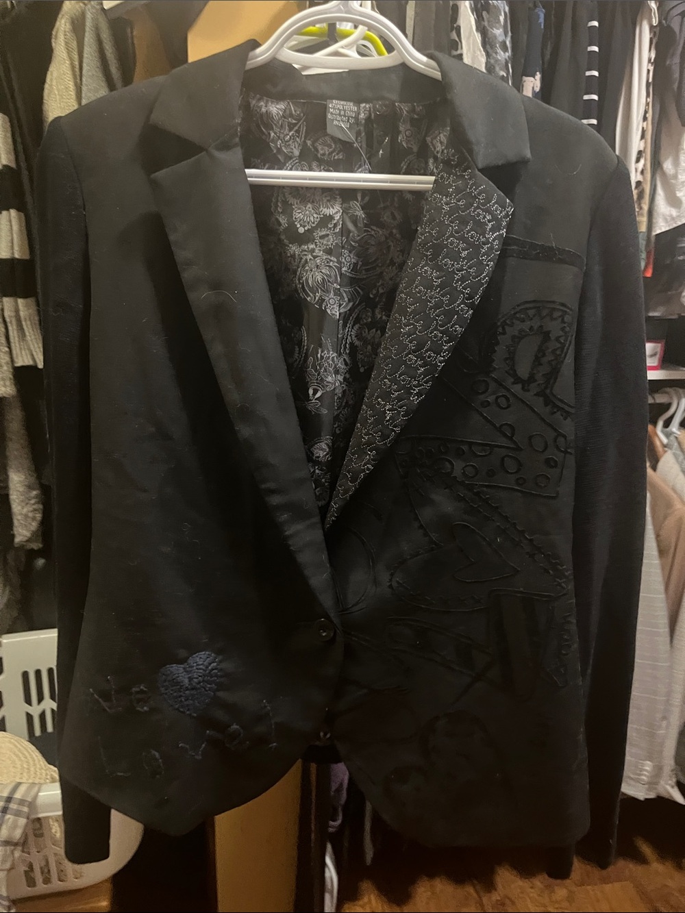 Desigual Black Embroidered Women's Blazer